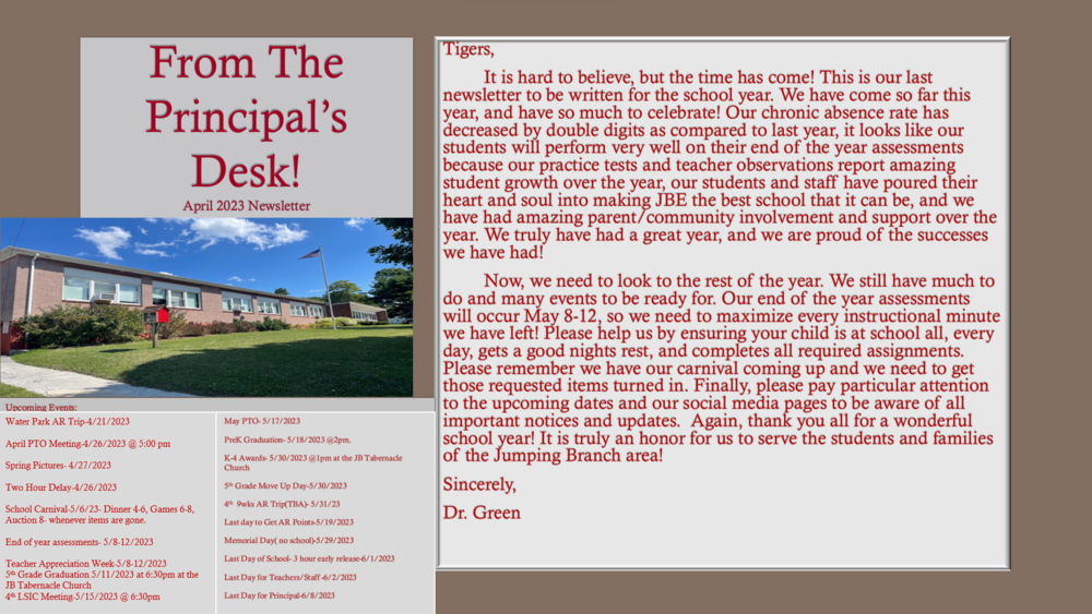 Final 202223 Newsletter Jumping Branch Elementary